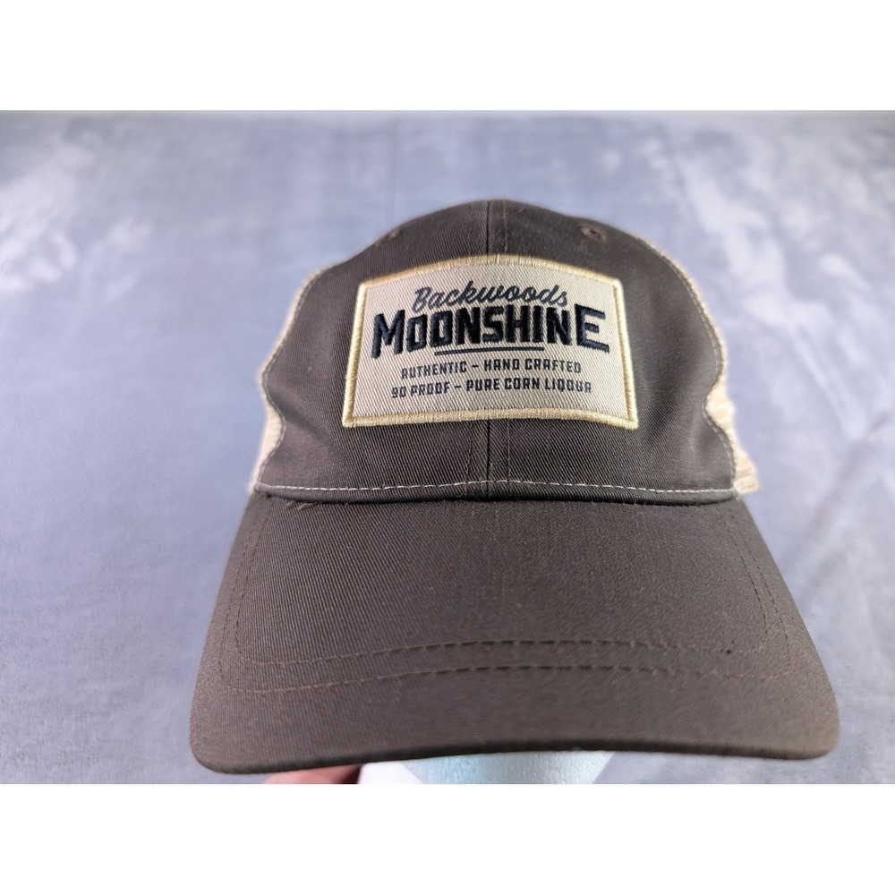Infinity Headwear Backwoods Moonshine Trucker Hat Brown Tan Snapback Cap OSFM